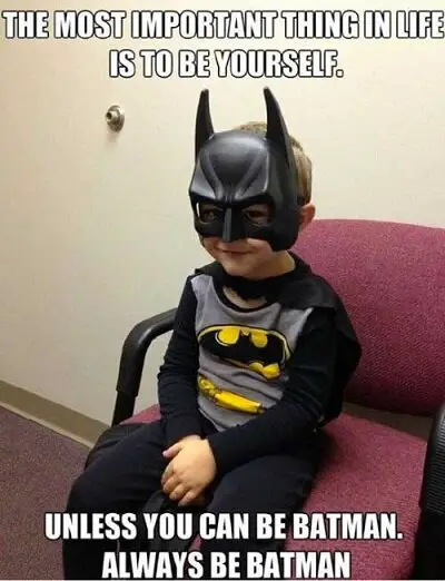 A Boy Looking Batman