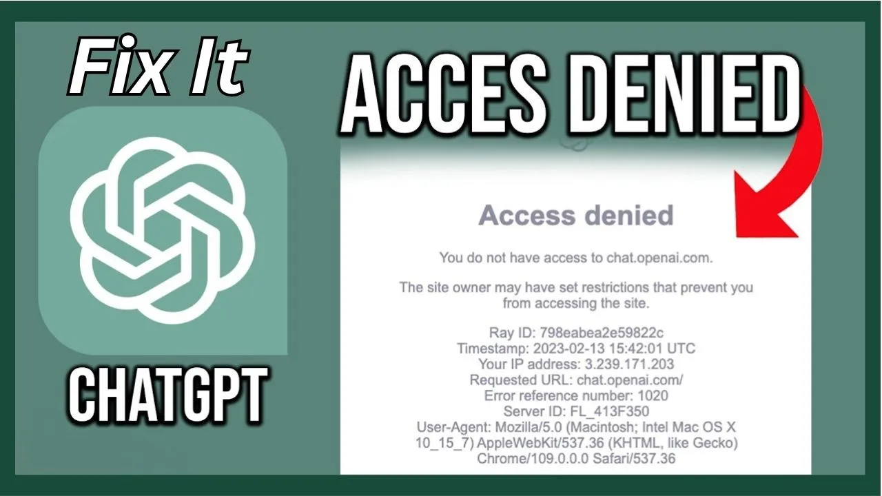 How to Fix a ChatGPT "Access Denied" Error Code 1020